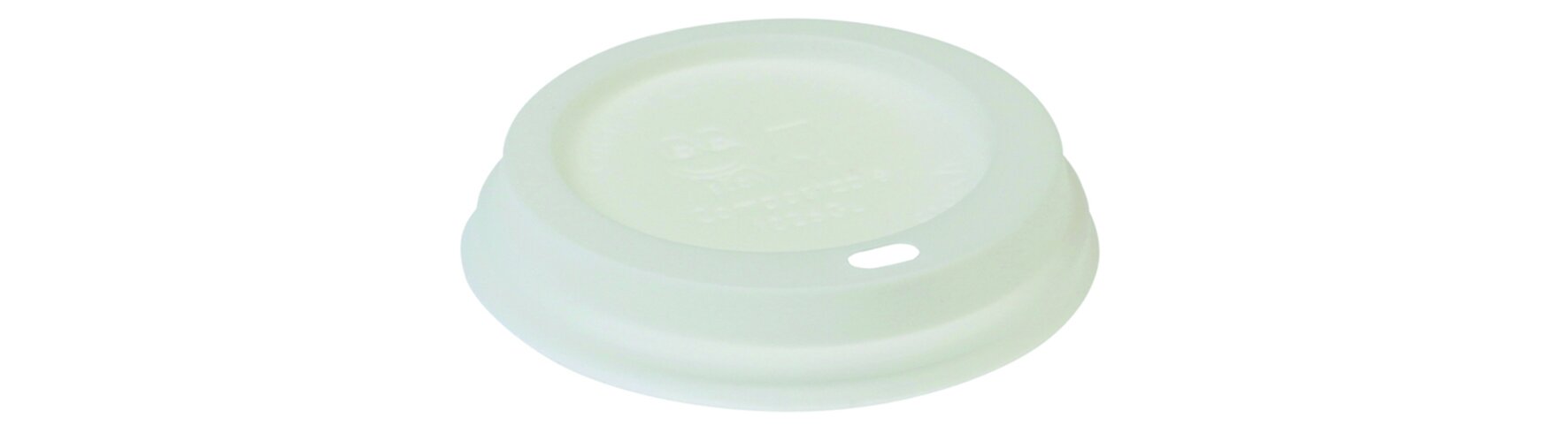 Domdeckel mit Trinköffnung naturesse CPLA, weiss, rund, Ø 9 cm