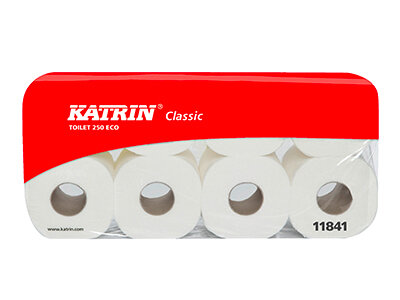 Toilettenpapier Katrin Recycling, weiß, 3-lagig, 250 Blatt