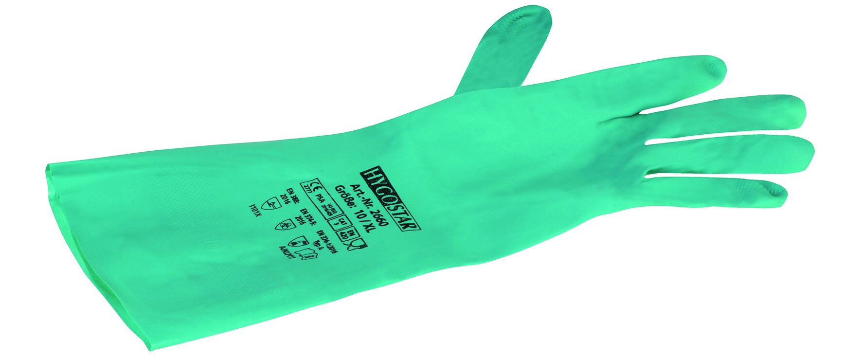 Universalhandschuhe chemikalienbeständig Nitril, grün, L