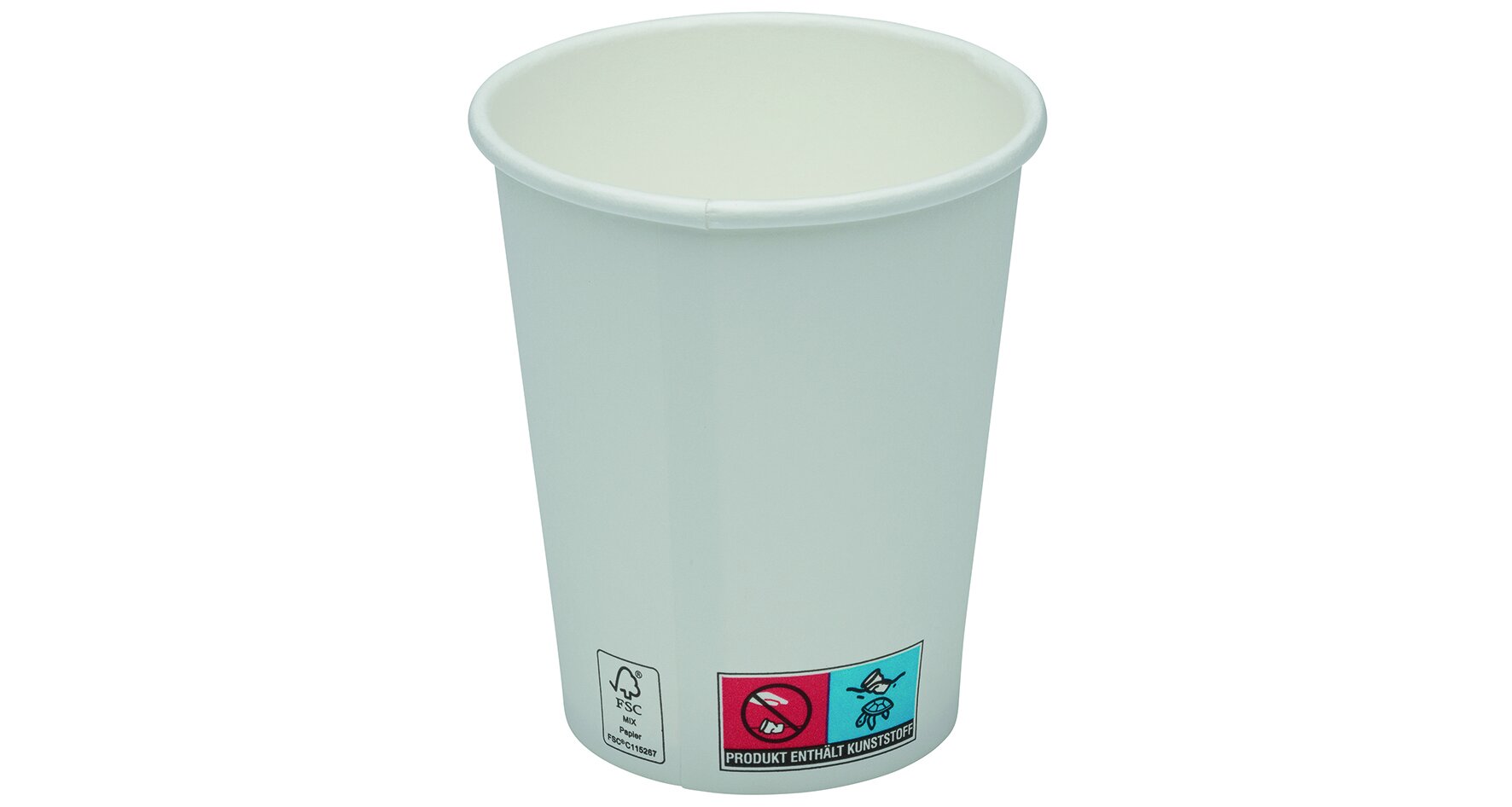 Becher SUP-Logo suplesse Kraft-Karton/PE, weiß, 200 ml