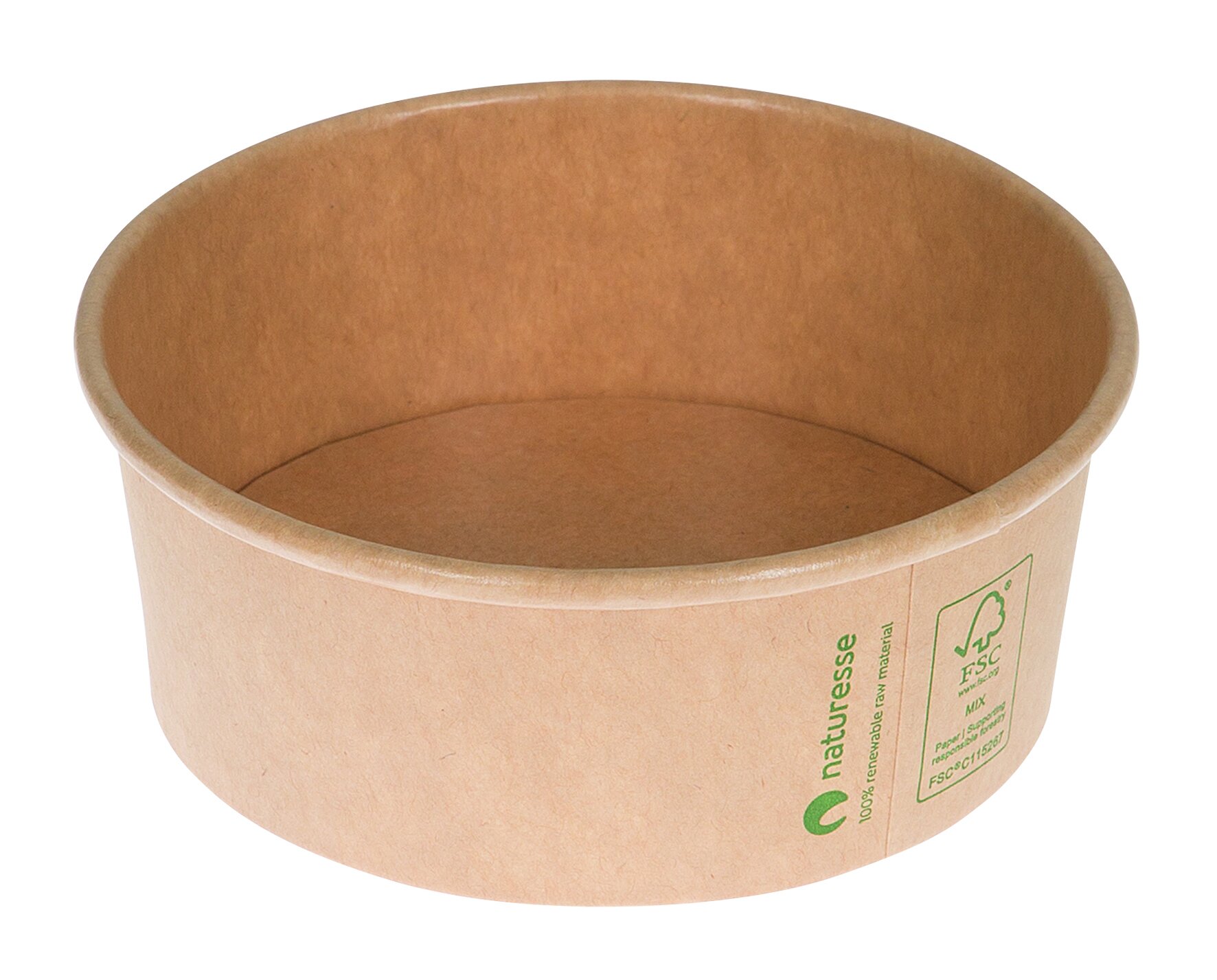 Schale ohne Plastiklaminierung naturesse Kraft-Karton, braun, 300 ml