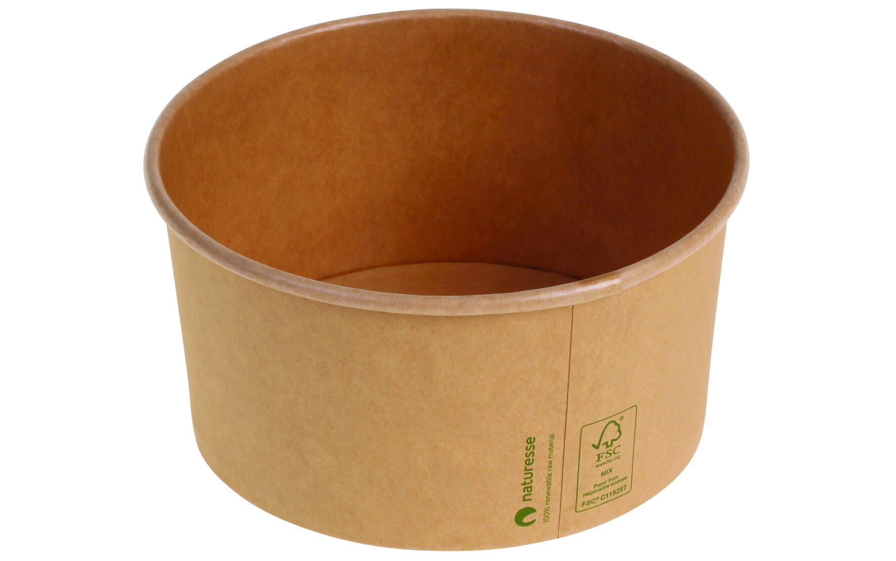 Schale ohne Plastiklaminierung naturesse Kraft-Karton, braun, 950 ml