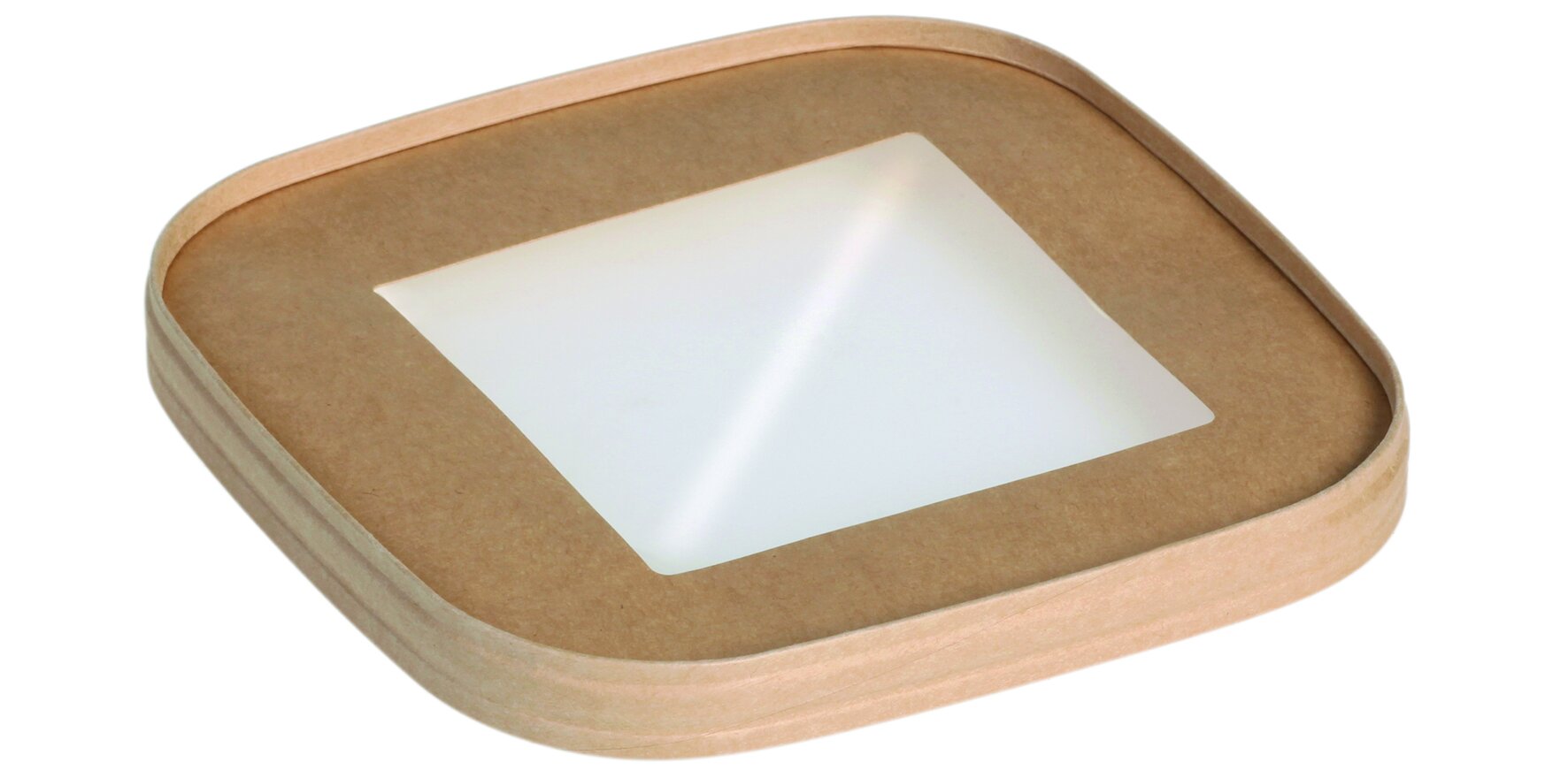 Deckel mit Cellulose-Sichtfenster naturesse Kraft-Karton/Cellulose, 17 x 17 cm