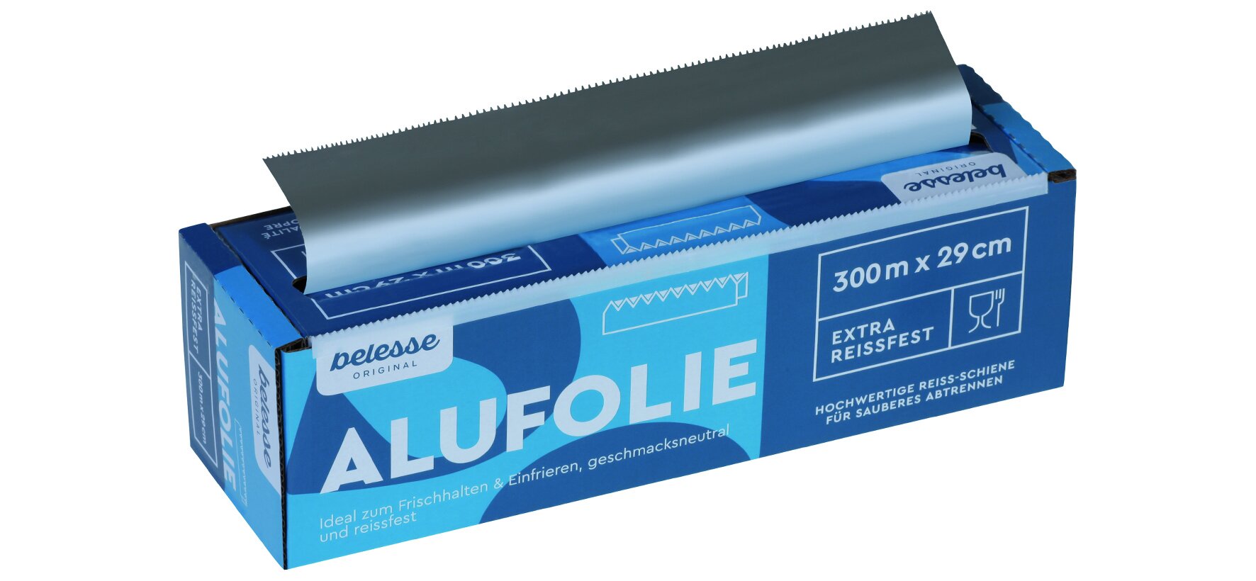 Alufolie mit Zackenleiste, 29 cm, 300 lfm