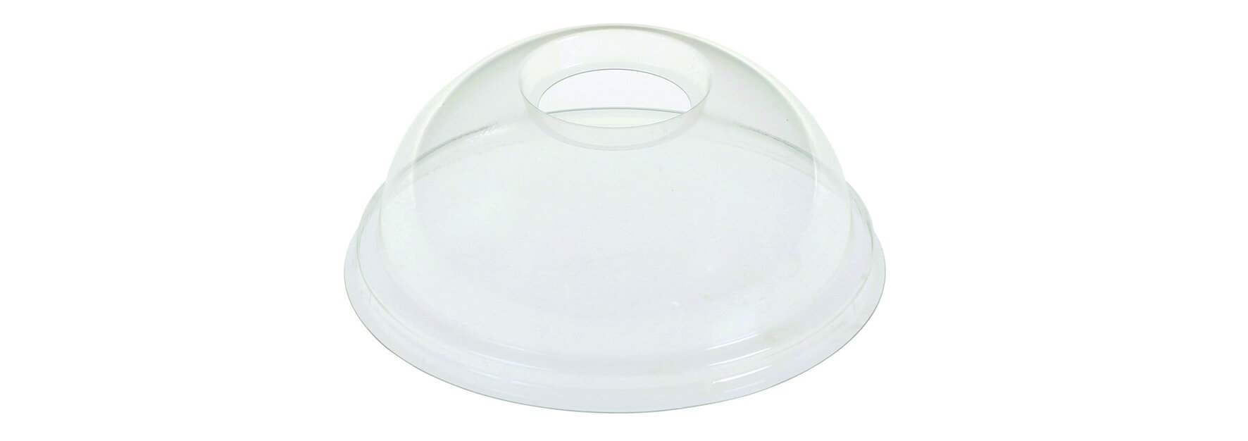 Domdeckel mit Trinkhalmöffnung naturesse PLA, transparent, rund, Ø 9,5 cm