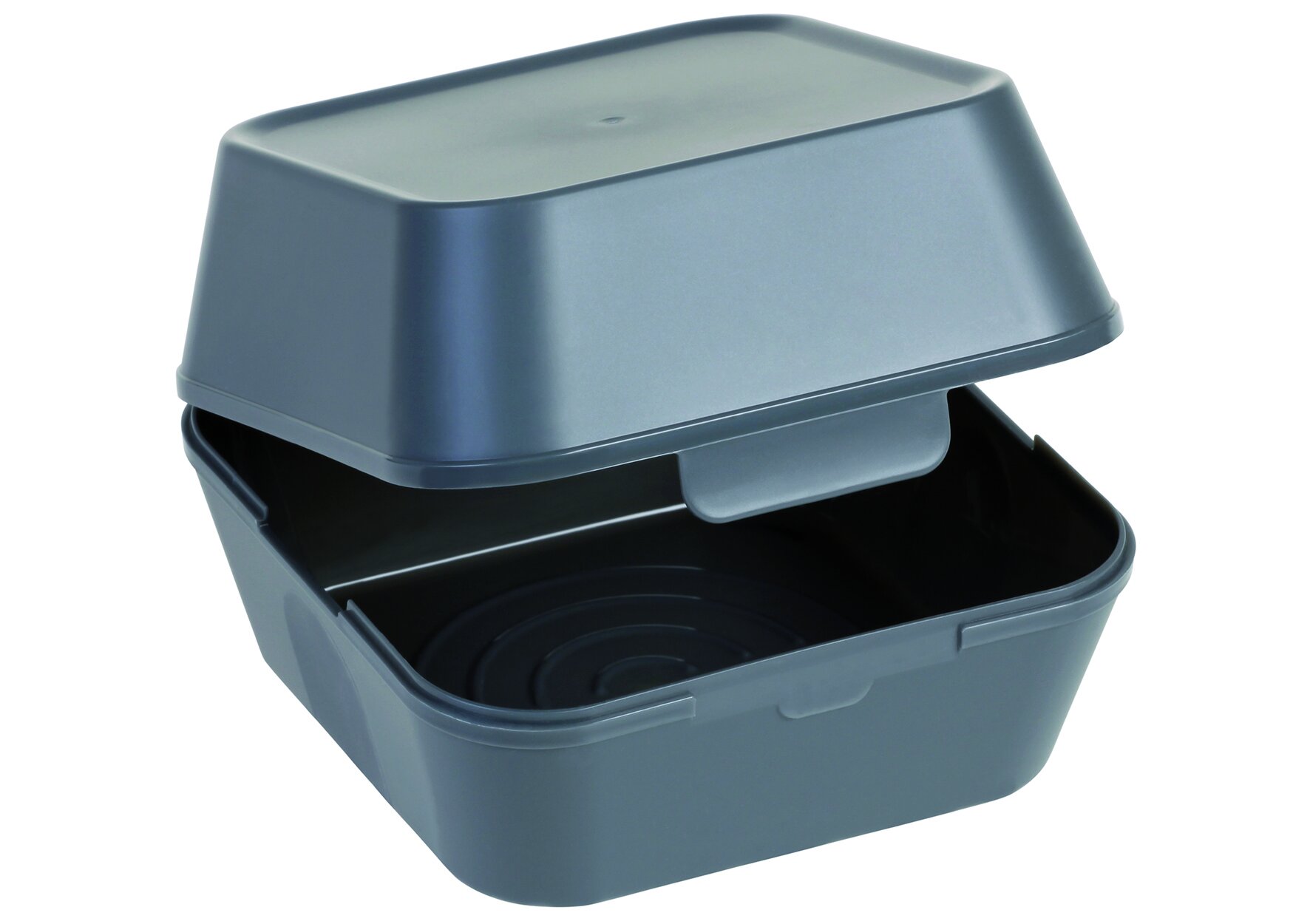 Burgerbox XL circ suplesse PP, grau, 12,5 x 12,5 cm