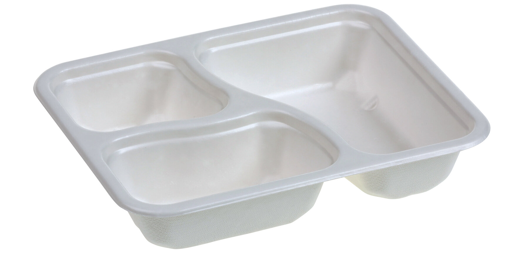 Schale mit Biolaminierung naturesse Zuckerrohr, weiß, 3-geteilt, 770 ml