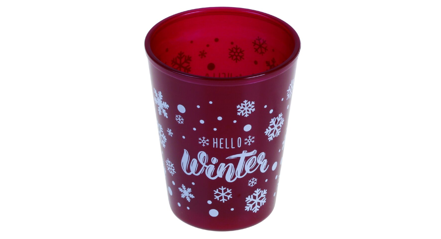 Becher To-Go circ suplesse Hello Winter PP, rot, doppelwandig, 200 ml