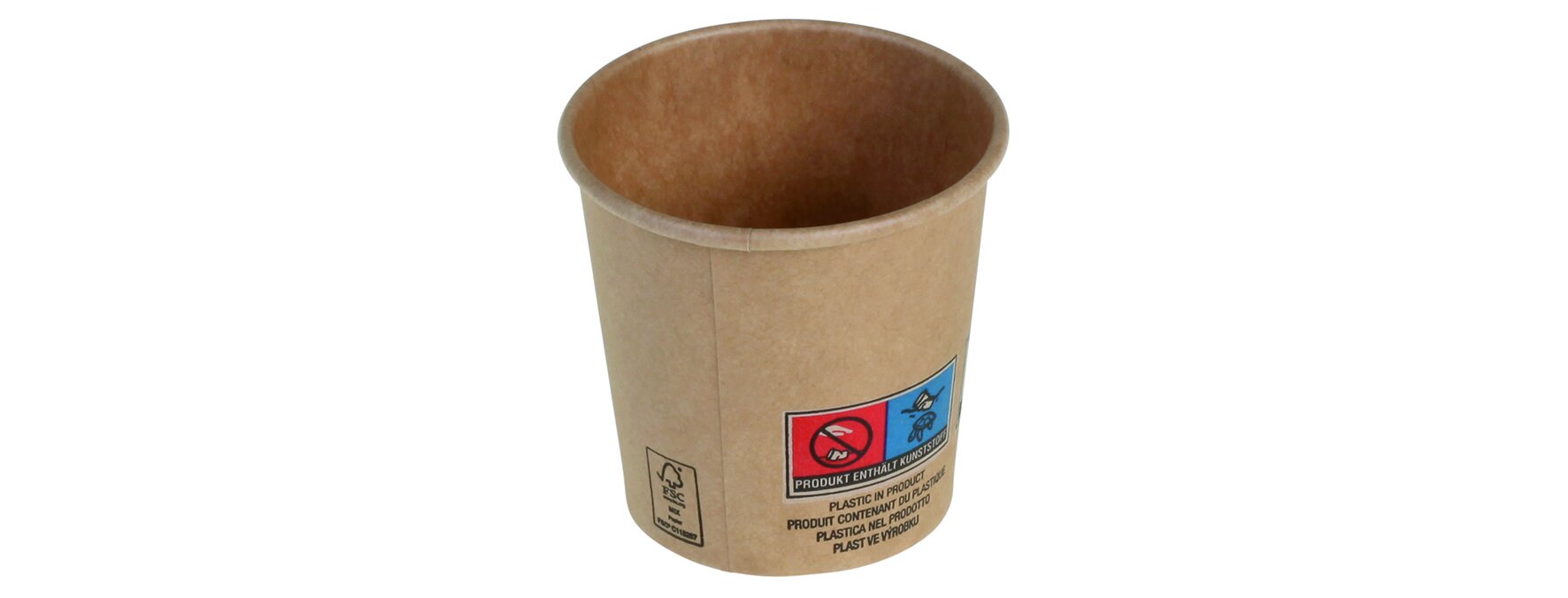 Becher SUP-Logo suplesse Karton/PE, braun, 100 ml