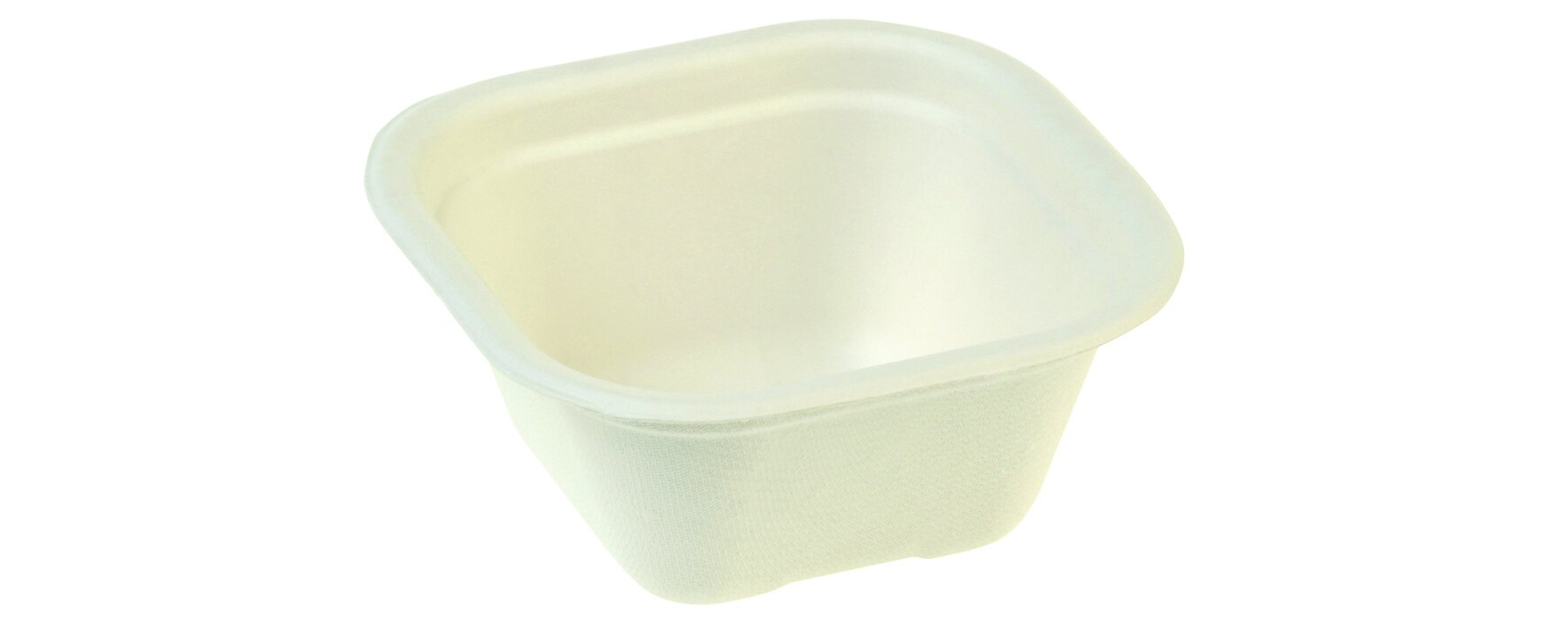 Schale naturesse Zuckerrohr, weiß, quadratisch,  350 ml