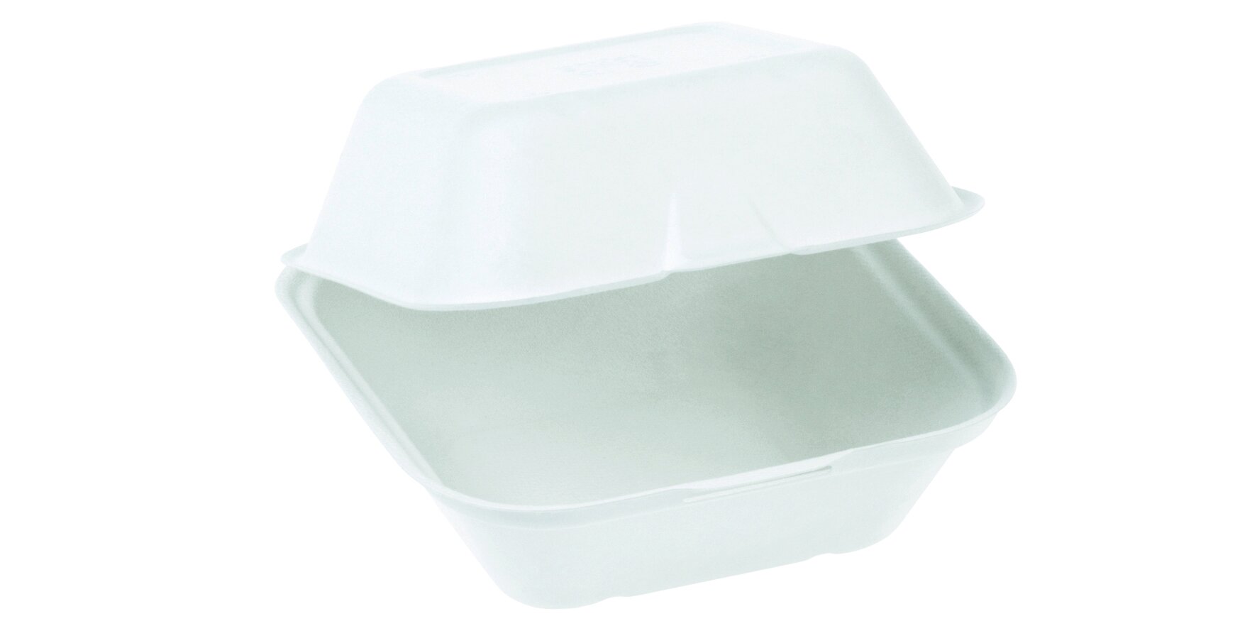 Burger-Box naturesse Zuckerrohr, weiß, 13,5 x 13,5 x 7,8 cm
