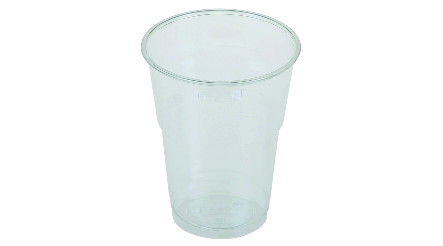Trinkbecher doppelt geeicht SUP-Logo suplesse RPET, transparent, 200 + 250 ml