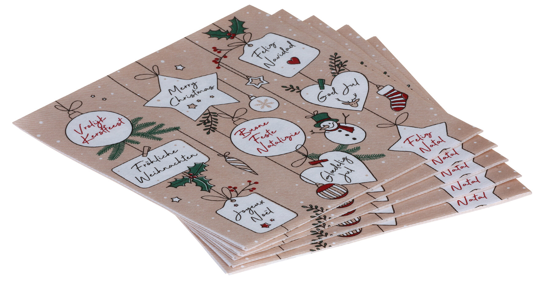 Serviette Snowman Airlaid, 1/4-Falz, 40 x 40 cm