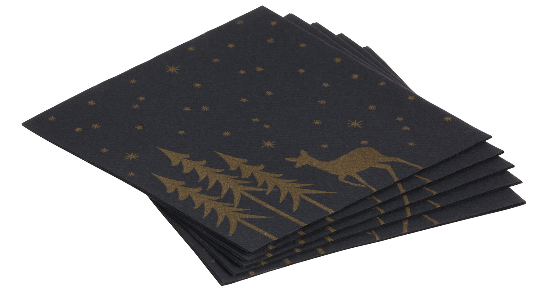 Serviette Liane Airlaid, schwarz, 1/4-Falz, 40 x 40 cm