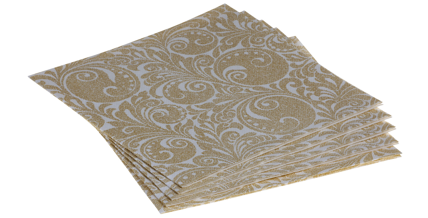 Serviette Jordan Airlaid, weiß-gold, 1/4-Falz, 40 x 40 cm