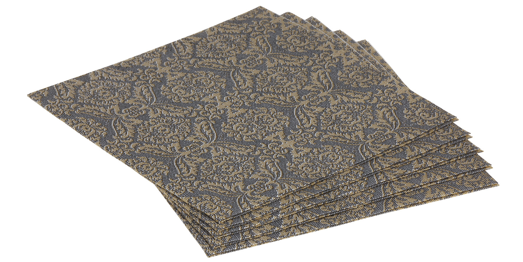 Serviette Kiyan Airlaid, gold/schwarz, 1/4-Falz, 40 x 40 cm