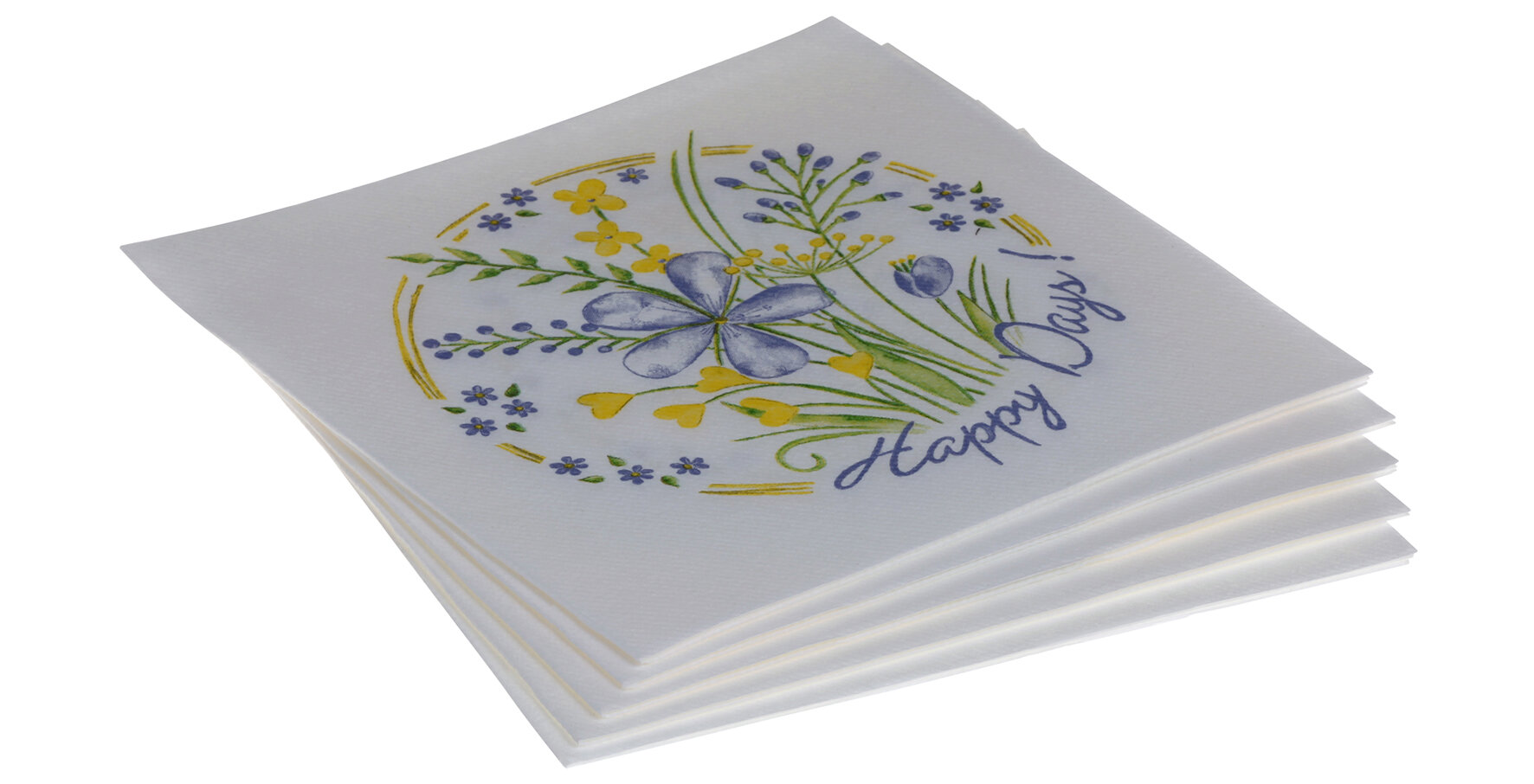 Serviette Happy Days Airlaid, 1/4-Falz, 40 x 40 cm