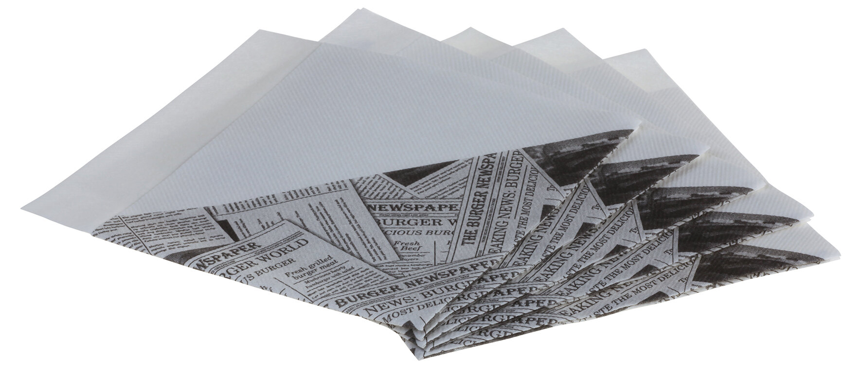 Serviette To Go Airlaid, Newspaper-Druck, 1/4-Falz, 33 x 33 cm