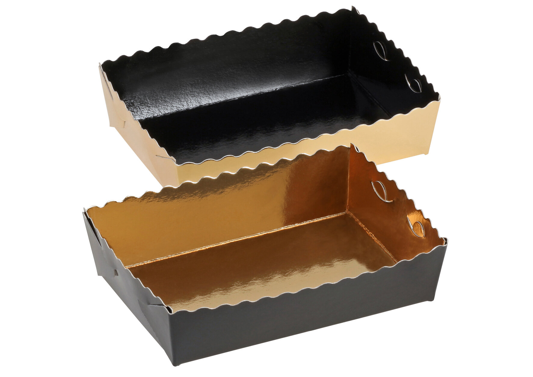 Gebäckschale suplesse Karton/PET, gold/schwarz, 9 x 13 cm