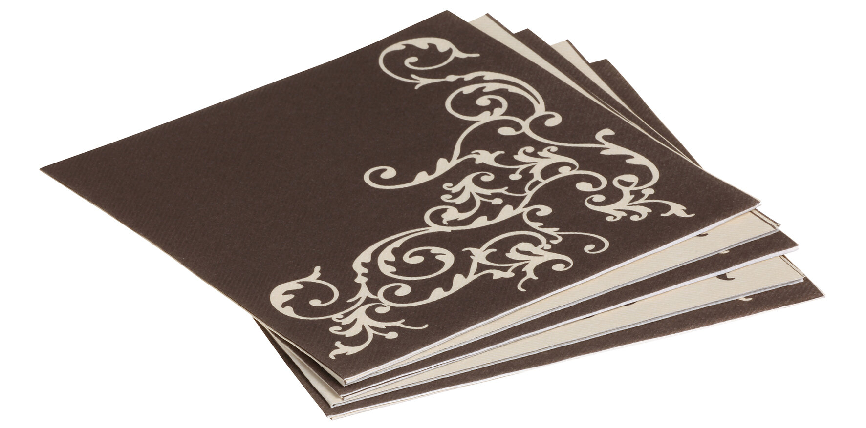 Serviette Pomp Airlaid, creme-mocca, 1/4-Falz, 40 x 40 cm