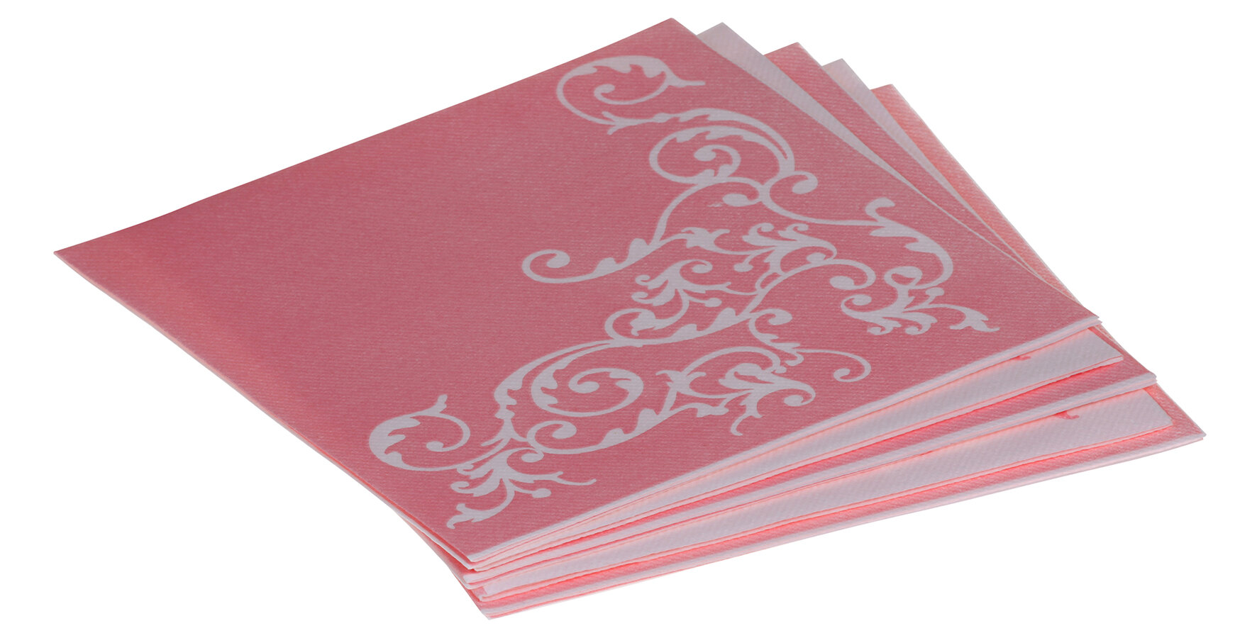 Serviette Pomp Airlaid, rosa-weiß, 1/4-Falz, 40 x 40 cm