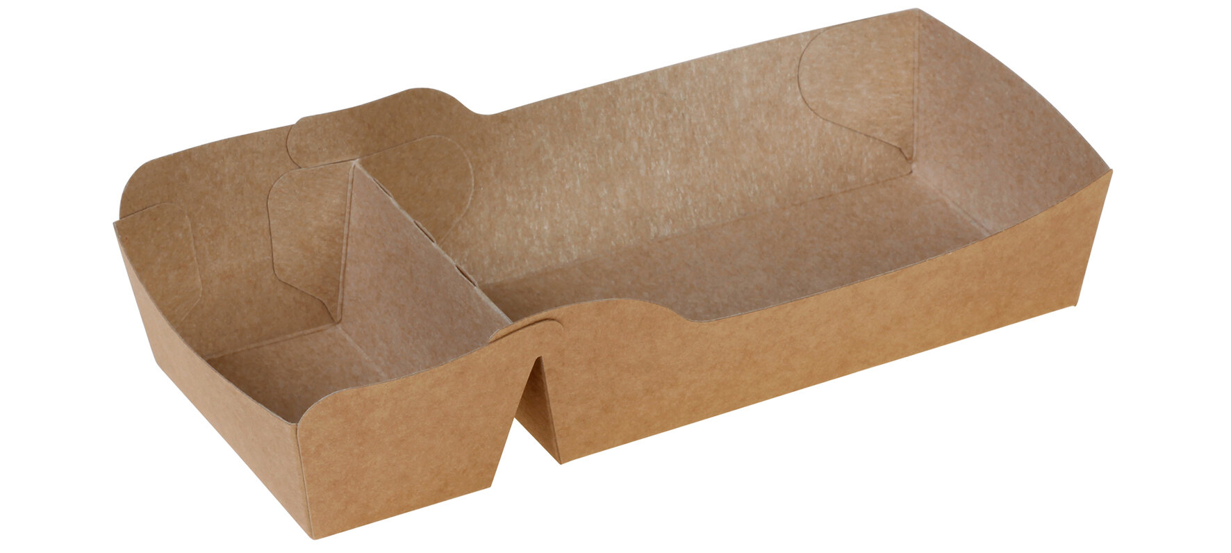 Take-away-Schachtel suplesse Karton/PE, braun, 2-geteilt, 330/110 ml