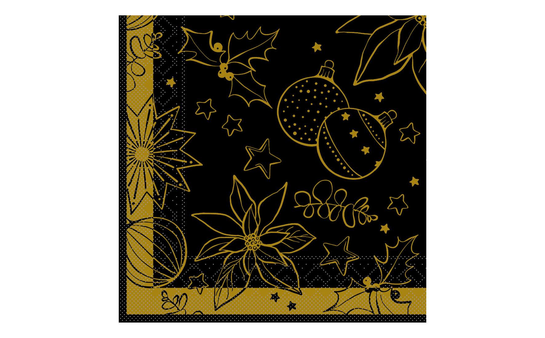 Serviette Milan Papier, schwarz, 1/4-Falz, 33 x 33 cm