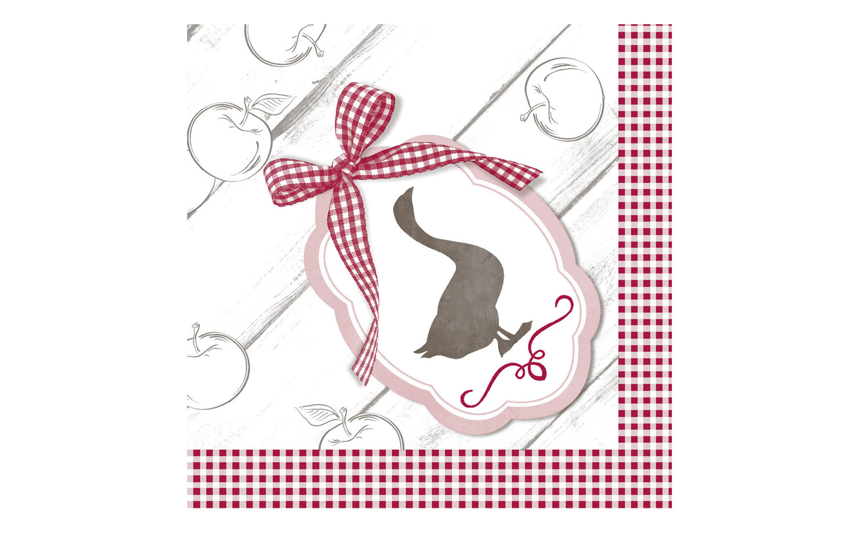 Serviette Gänse-Essen Airlaid, 1/4-Falz, 40 x 40 cm