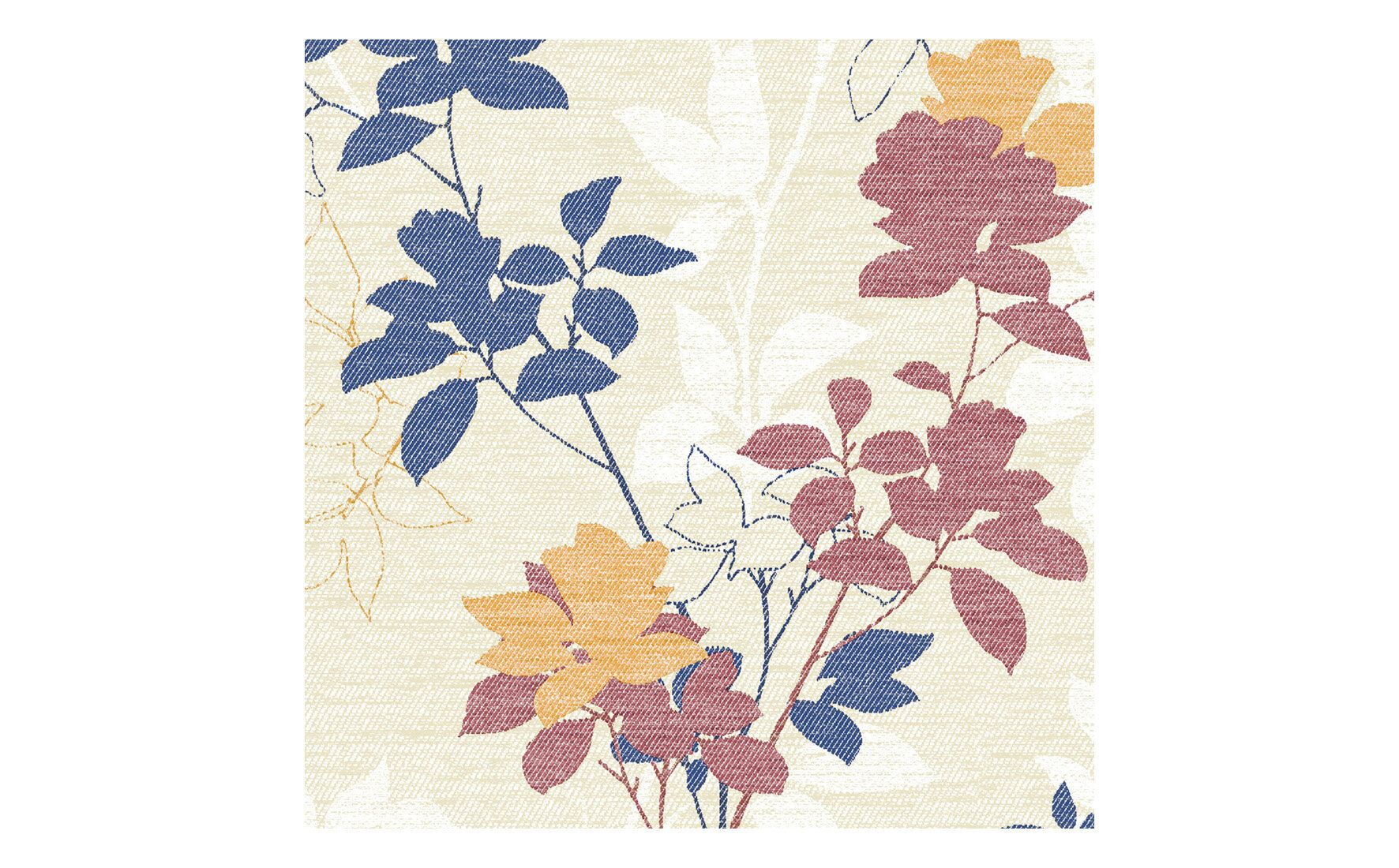 Serviette Chrissy Airlaid, creme-bordeaux, 1/4-Falz, 40 x 40 cm