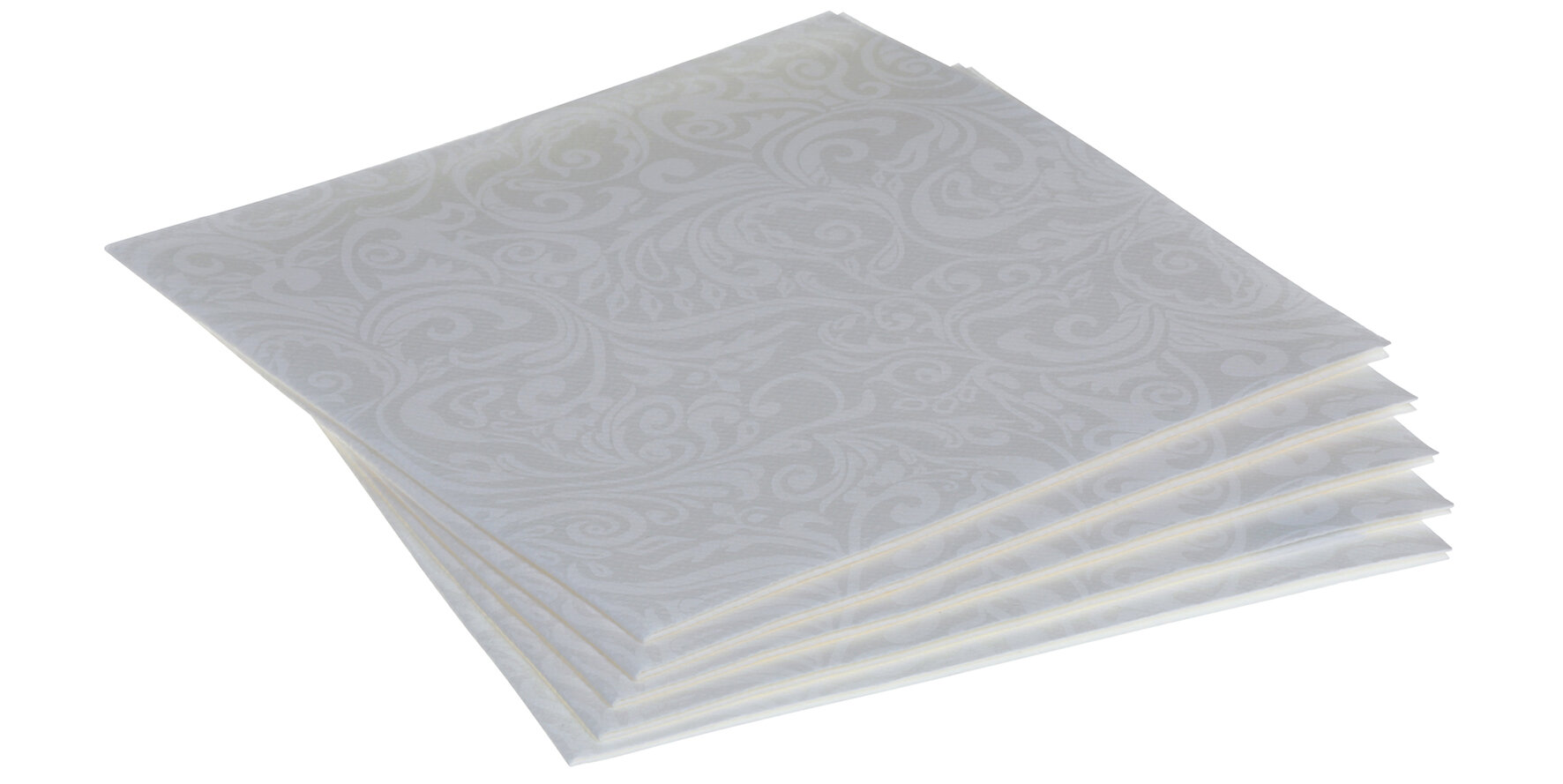 Serviette Lias Airlaid, weiß/silber, 1/4-Falz, 40 x 40 cm