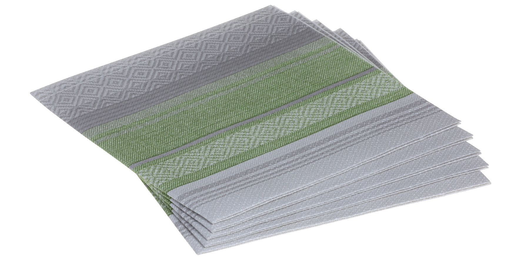 Serviette Lagos Airlaid, grau-grün, 1/4-Falz, 40 x 40 cm