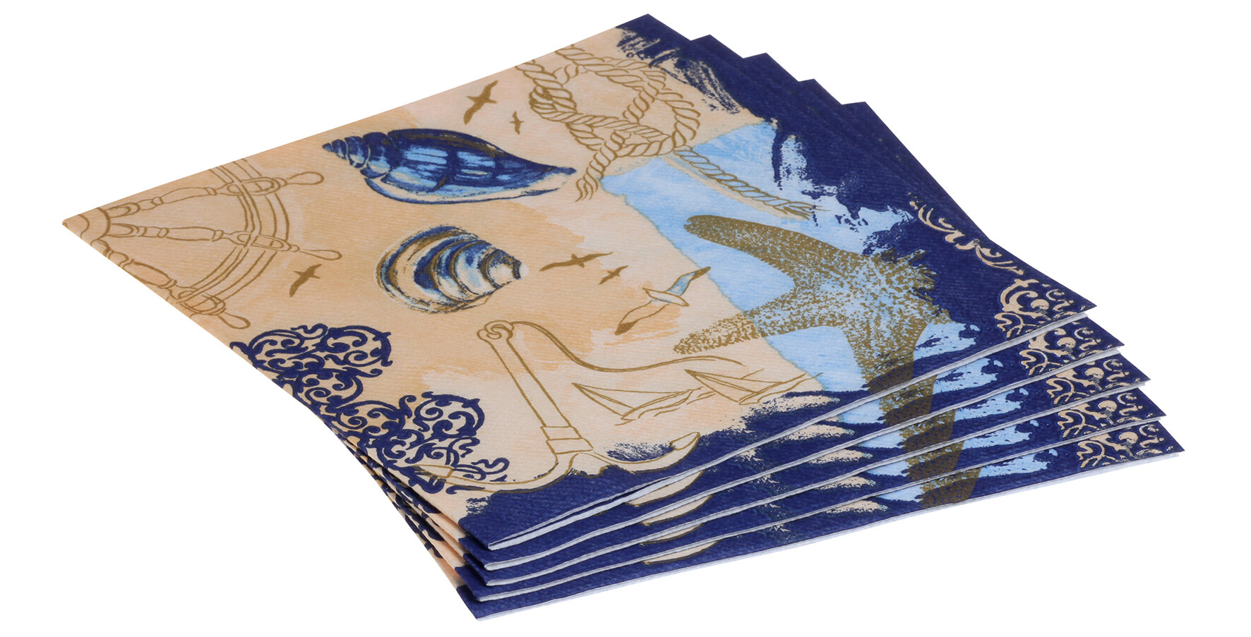 Serviette Del Mar Papier, 1/4-Falz, 33 x 33 cm
