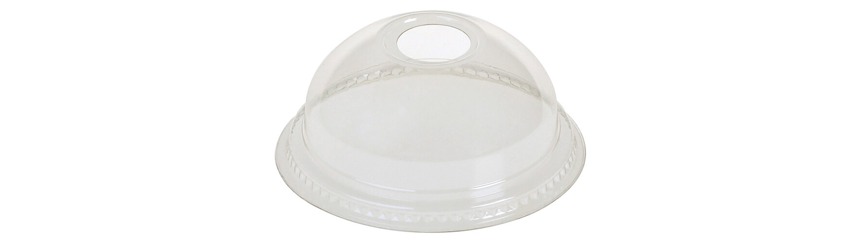 Domdeckel PET, transparent, Ø 7,8 cm, mit Halmloch