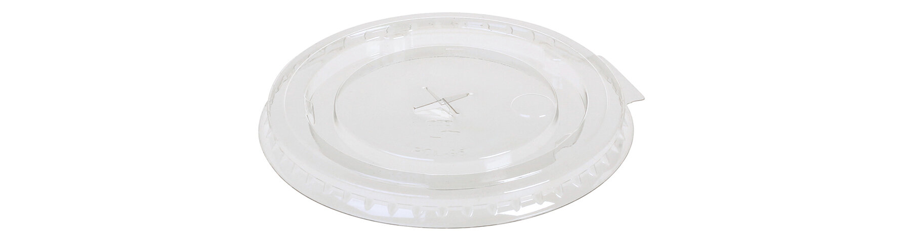 Deckel PET, transparent, Ø 9,5 cm, Kreuzschlitz