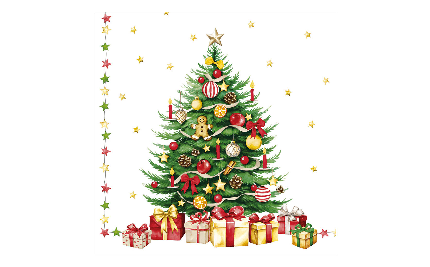 Serviette Tannenbaum Airlaid, 1/4-Falz, 40 x 40 cm