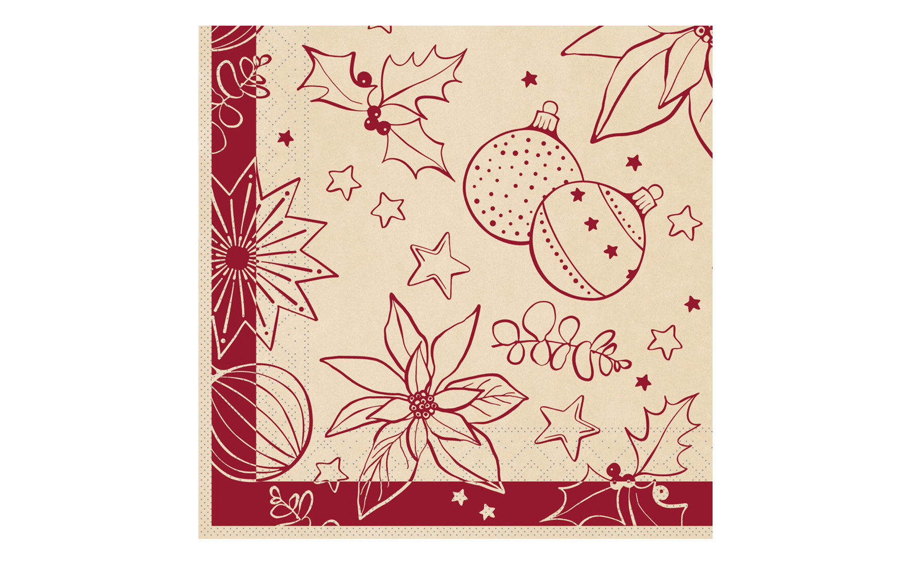 Serviette Milan Papier, kieselstein, 1/4-Falz, 33 x 33 cm