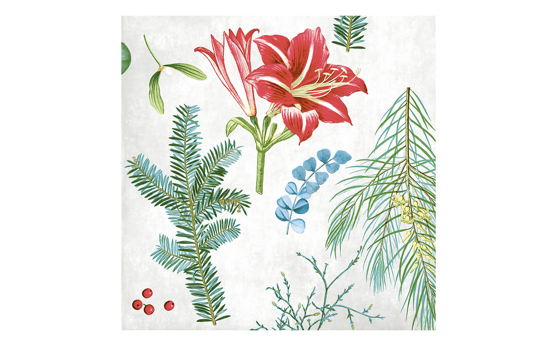 Serviette Amaryllis Airlaid, 1/4 Falz, 40 x 40 cm