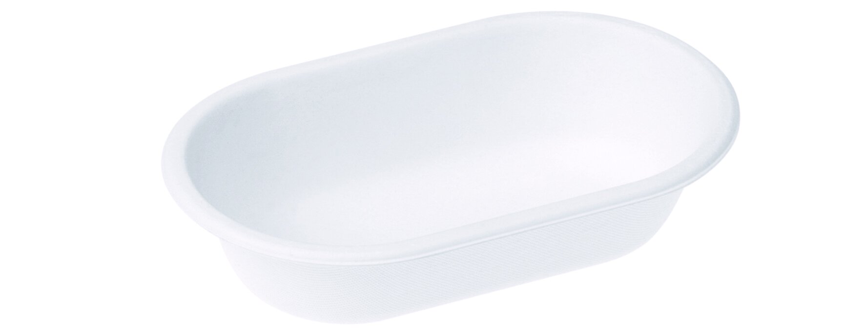 Schale naturesse Zuckerrohr, weiß, oval, 320 ml