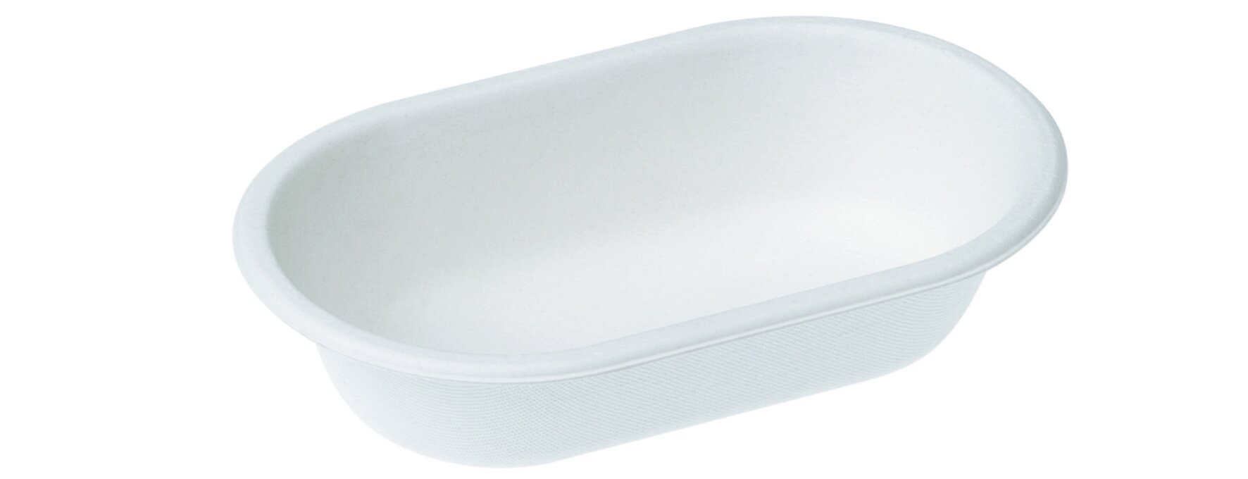 Schale naturesse Zuckerrohr, weiß, oval, 320 ml