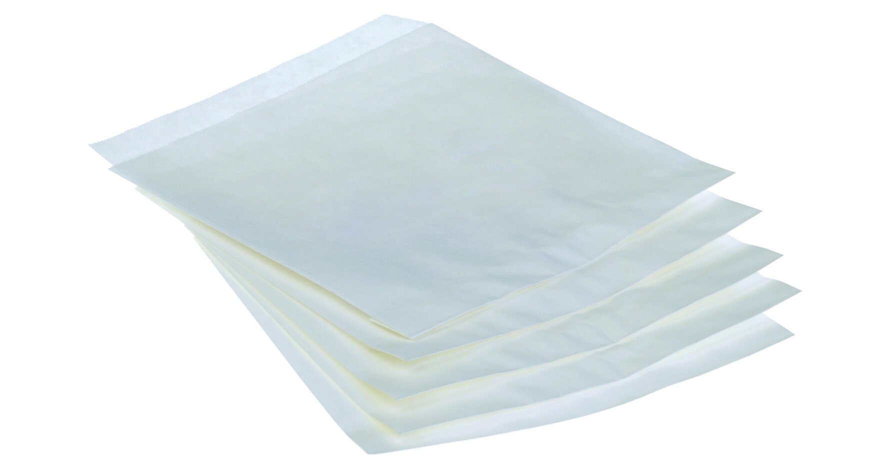 Burgertüte suplesse Papier, weiß,  2-seitig offen, 15 x 16,5 cm