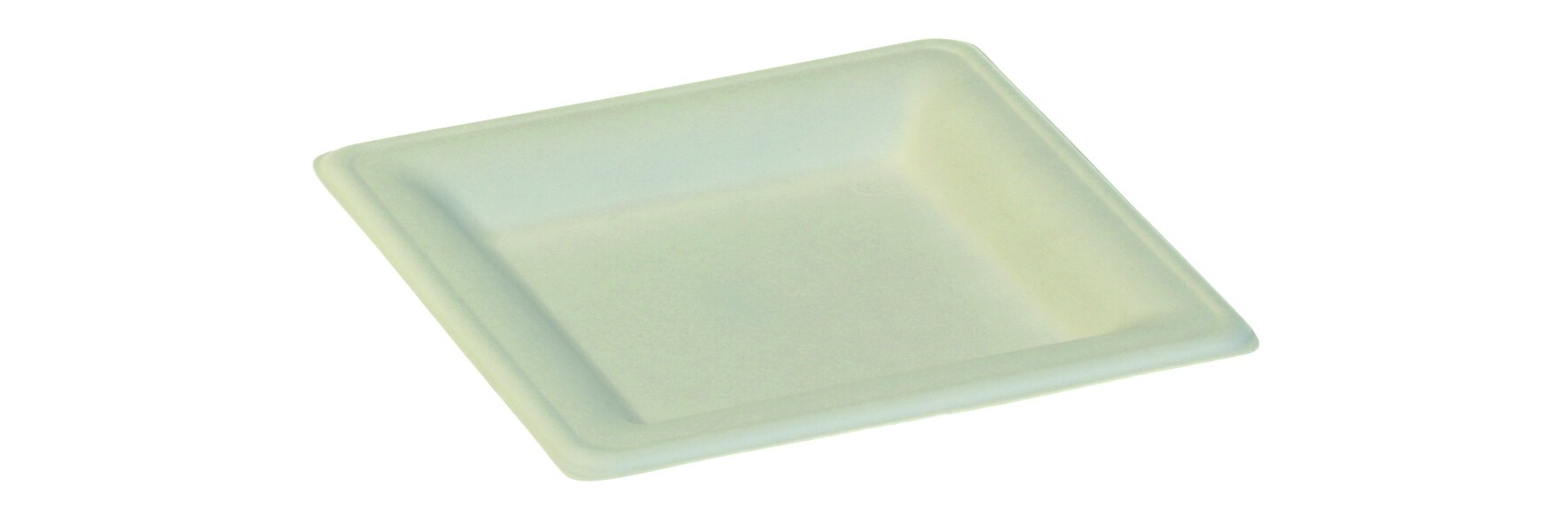 Teller mit Rand naturesse Karo Zuckerrohr, weiß, quadratisch, 16 x 16 cm