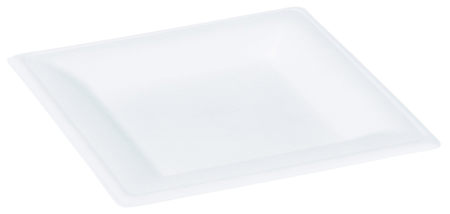 Teller mit Rand naturesse Karo Zuckerrohr, weiß, quadratisch, 16 x 16 cm