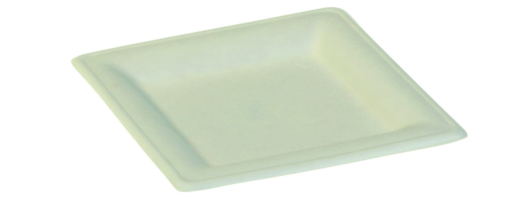 Teller mit Rand naturesse Karo Zuckerrohr, weiß, quadratisch, 20 x 20 cm