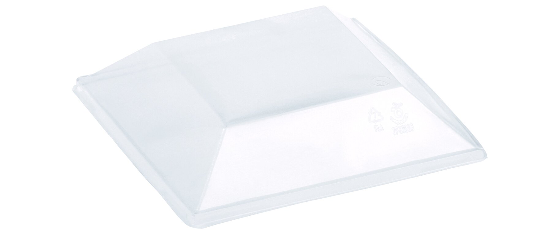 Domdeckel Karo naturesse PLA, transparent, quadratisch