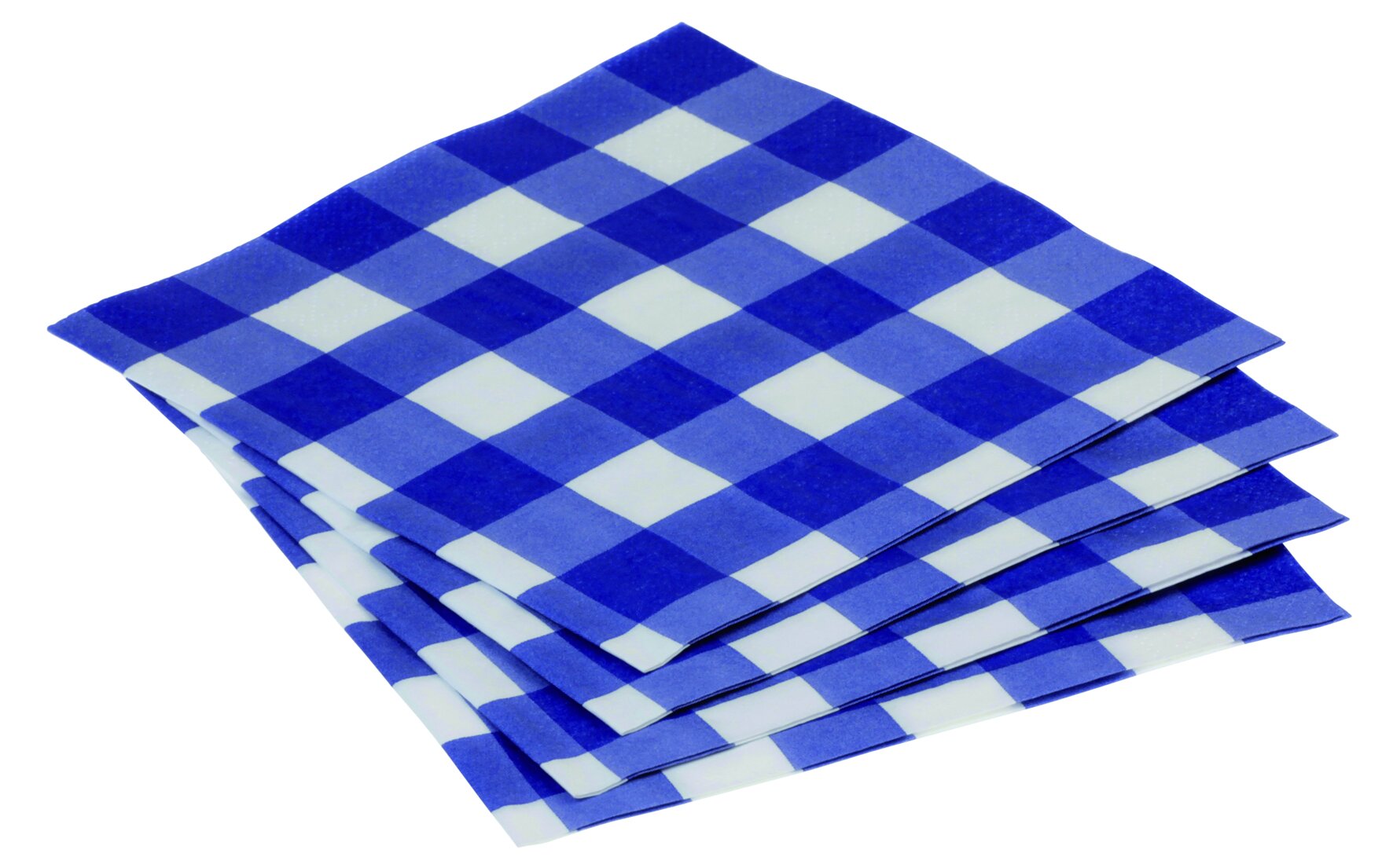 Serviette suplesse Papier, karo blau/weiß, 3-lagig, 1/4-Falz, 33 x 33 cm