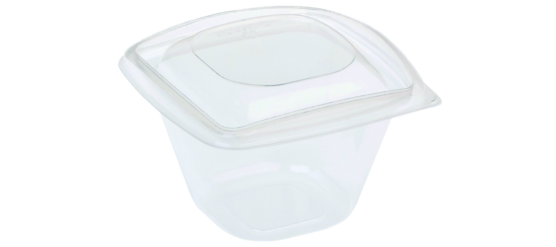 Schale mit Deckel naturesse PLA, transparent, quadratisch, 480 ml