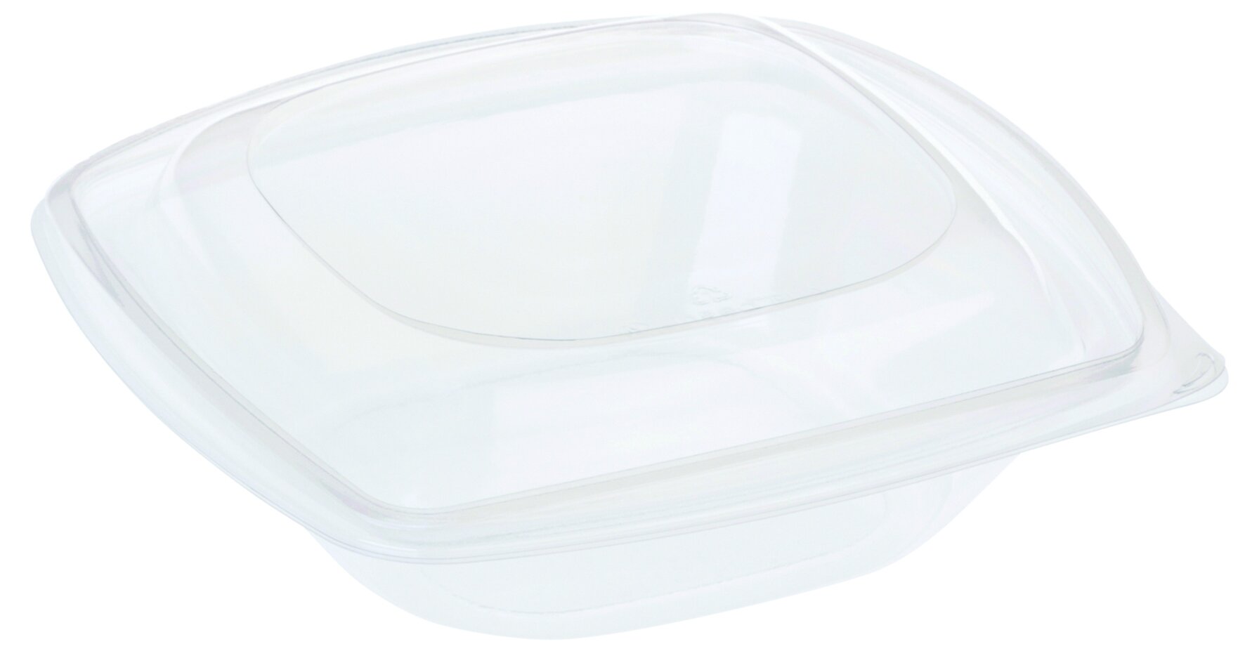 Schale mit Deckel naturesse PLA, transparent, quadratisch, 720 ml