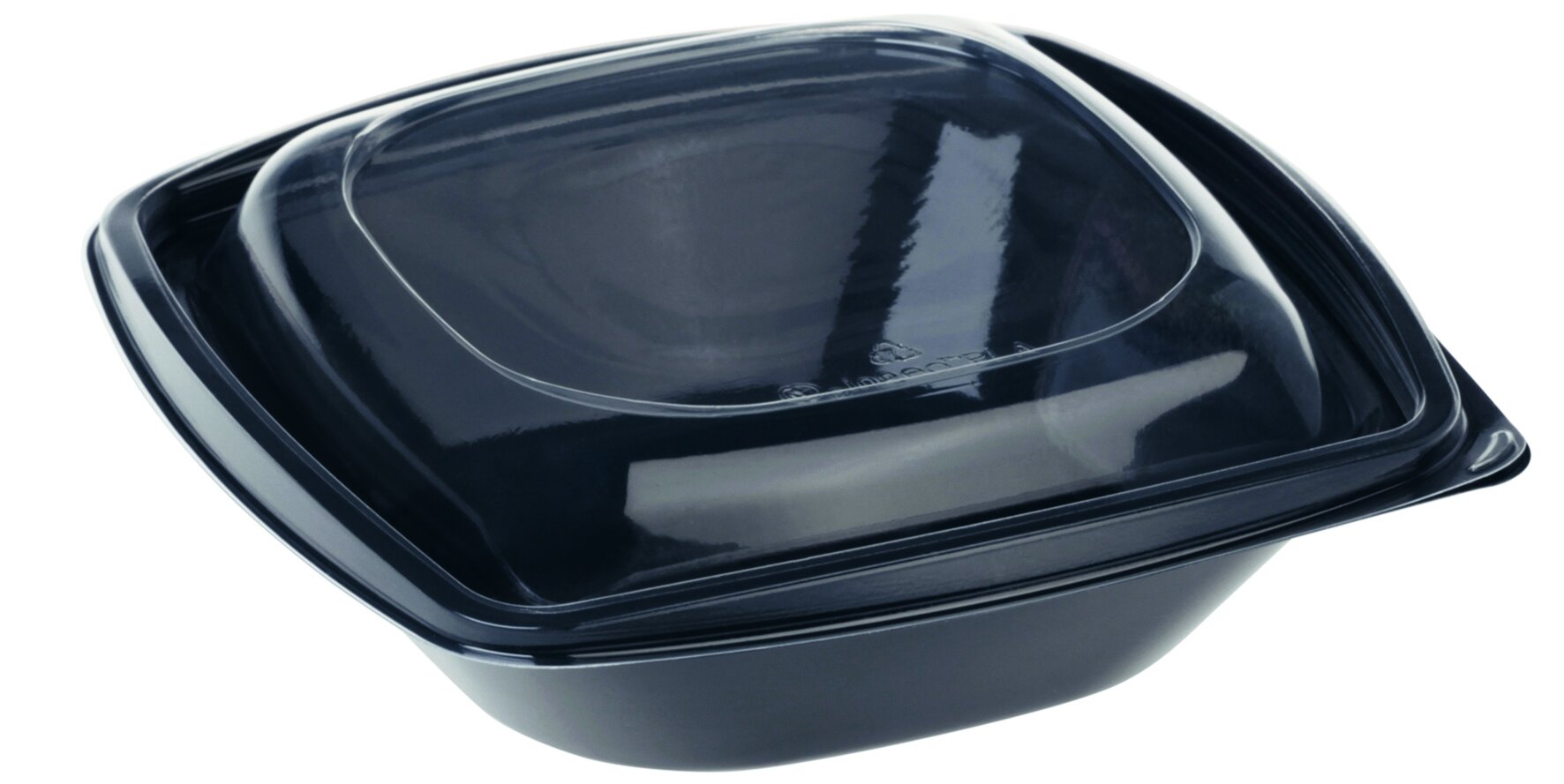 Schale mit Deckel naturesse PLA, schwarz, quadratisch, 720 ml
