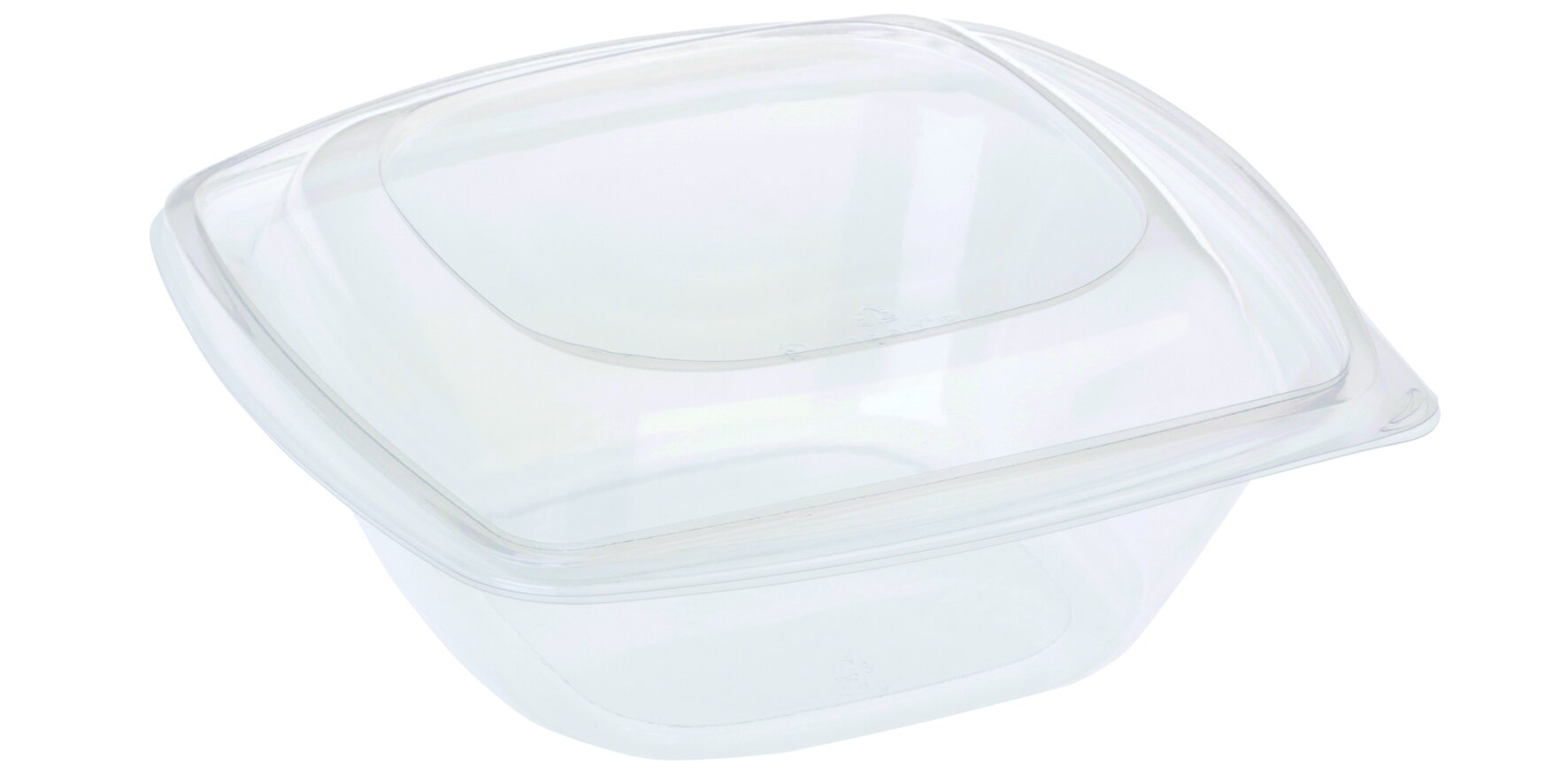 Schale mit Deckel naturesse PLA, transparent, quadratisch, 960 ml