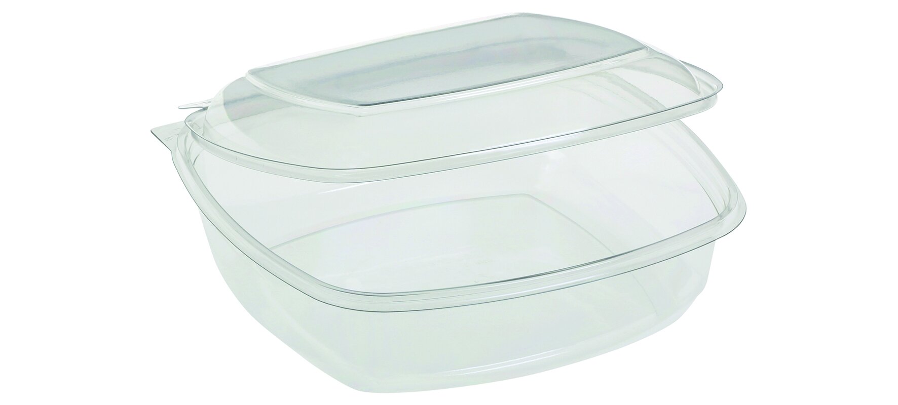 Schale mit Klappdeckel rPET, transparent, 1000 ml